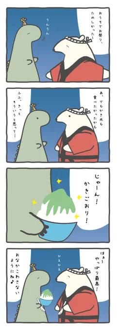 【お祭りといえば…】

僕はかきごおりが大好きなんだなぁ

#ルーミーズパーティー #ルーミーズ #4コマ #夏祭り #食いしん坊 