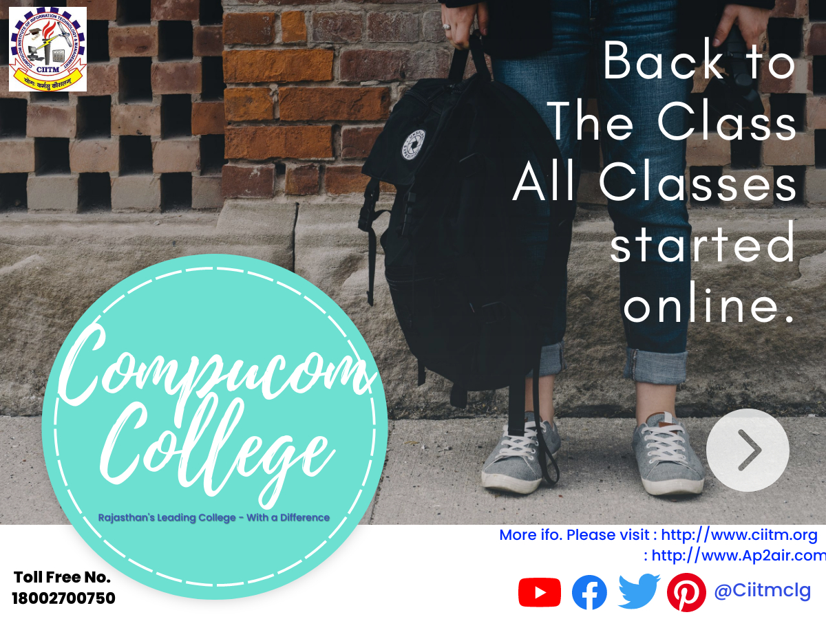Ciitmclg's tweet photo. Back to the class..........
#college #education #student #compucom #StudyIdeas #OnlineClasses #onlinelearning #Jaipur #Top10
#Ap2air https://t.co/ygC44QMmfa