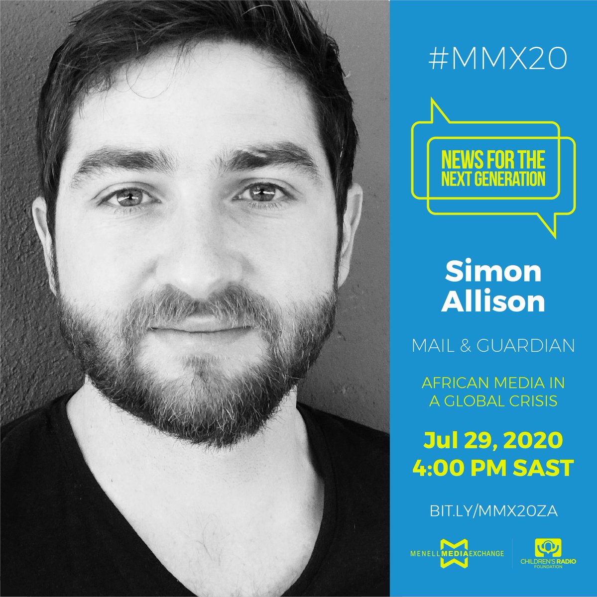 mmx_za's tweet photo. Meet the guests!
#NewsForTheNextGeneration
#MMX20
Led by @CRFprojects in partnership with @SAMIP_MDIF https://t.co/UwK9jf09Hm
