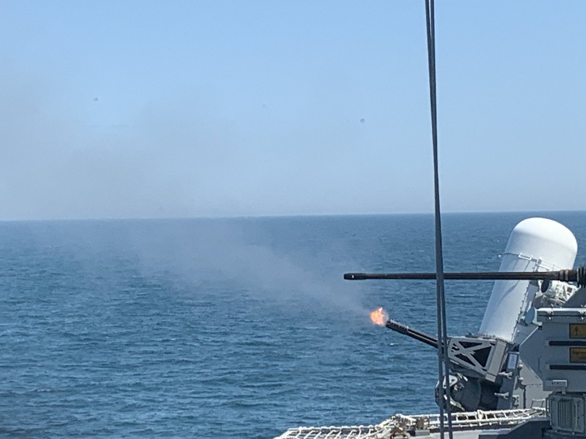 HMSDefender's tweet photo. Rounds complete, all 20,000 of them! #fighting45 https://t.co/Jjd3yKFrdt