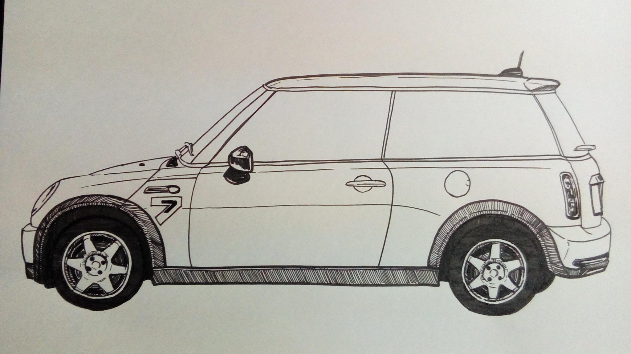 結城るい ミニ Mini Minicooper ラクガキ ペン画 イラスト基地 イラスト王国 アナログイラスト ミニクーパー T Co Qceskexmpt Twitter
