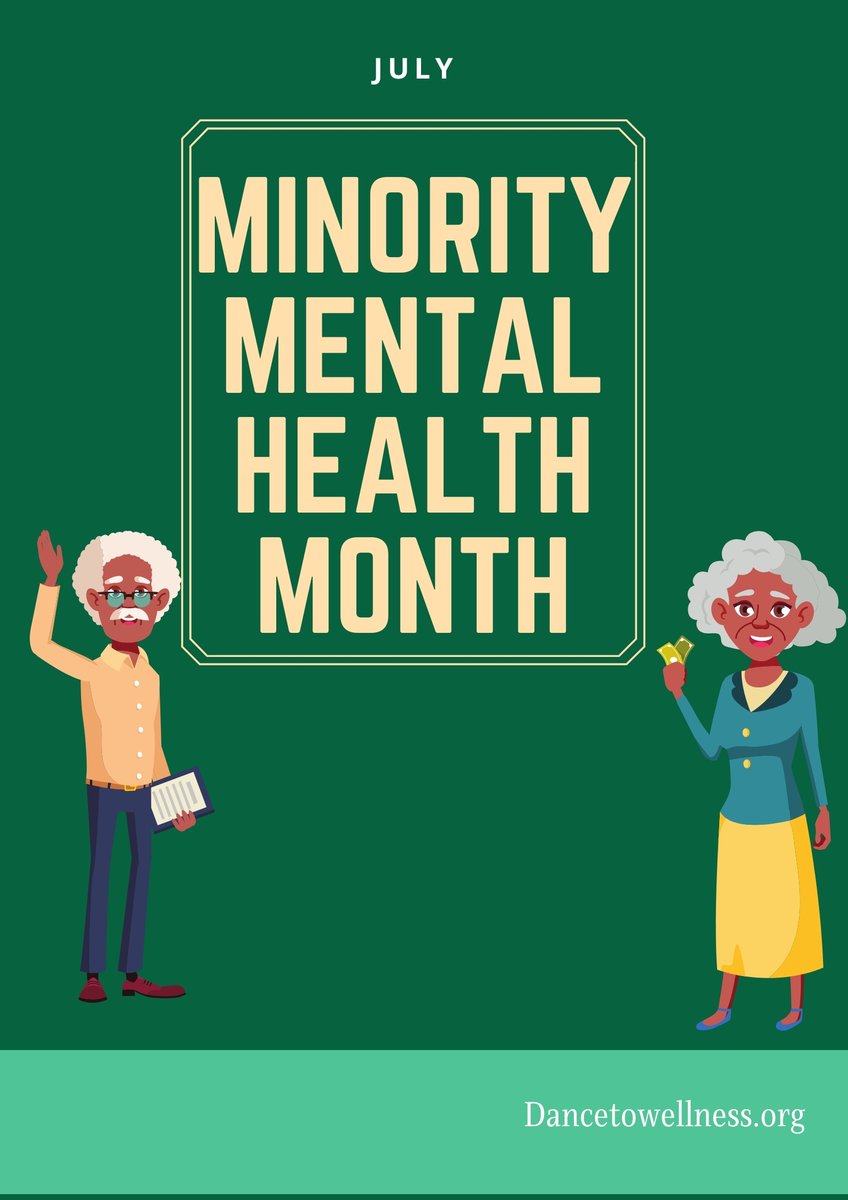 DancetoWellness's tweet photo. In honor of Minority Mental Health Month, I want to highlight and acknowledge that being black while aging in America has many effects on their mental health.

visit our blog: https://t.co/wRtpgmQymo

#MentalHealthMatters #Mentalhealth https://t.co/XMUyuYFLtS