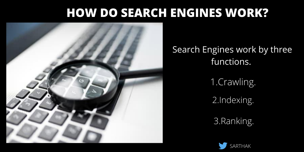 Sarthak74571136's tweet photo. How do search engines work? #digitalmarketing #seo #socialmediamarketing #seotips #keywordresearch #blogging #beginnerseo #carryminati #DilBecharaCreatesHistory https://t.co/u4kIF4b6MF