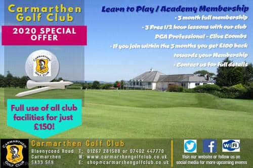 CarmarthenGC's tweet photo. £150 membership!!Academy membership is a great way to start your golfing journey &amp; includes lessons with well renowned PGA Professional Clive Coombs.We have taken on 70 new members so join those who are now enjoying the @CarmarthenGC experience having taken advantage of the deal! https://t.co/ukFco0D34X