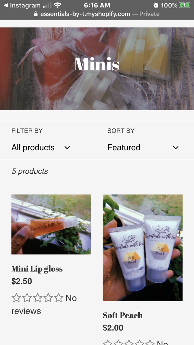 essentials_wtea's tweet photo. New to our brand? Check out the mini tab to shop products under $2.50
•
•
@essentials_wtea we are a black owned organic business that incorporates organic tea in all of our products ❤️. https://t.co/bWyPsLog0u