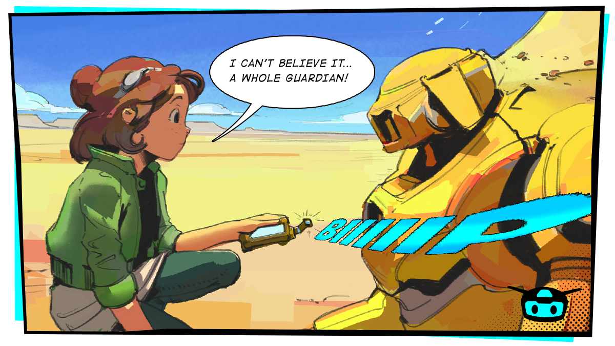RoboquestGame's tweet photo. This awesome, kick-ass robot was just lying in the sand. What was I gonna do, just leave it there? #MaxLog https://t.co/mcDpzUstFt