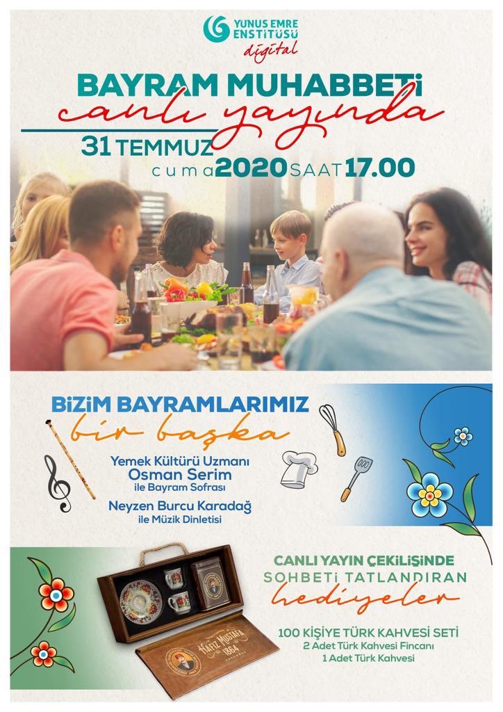 #Çekiliş başlıyor 

Kurban Bayramı özel yayınımızı izleyen 100 kişiye #TürkKahvesi seti hediye ediyoruz ❗️40 yıllık hatırımız olsun ☺️

📌Bizi TAKİP et
📌Bu tweeti RT yap ve beğen 
📌#YEEdeBayramSevinci etiketiyle paylaş 

Sonuçlar 31 Temmuz Saat 21.00’da açıklanacak ❗️