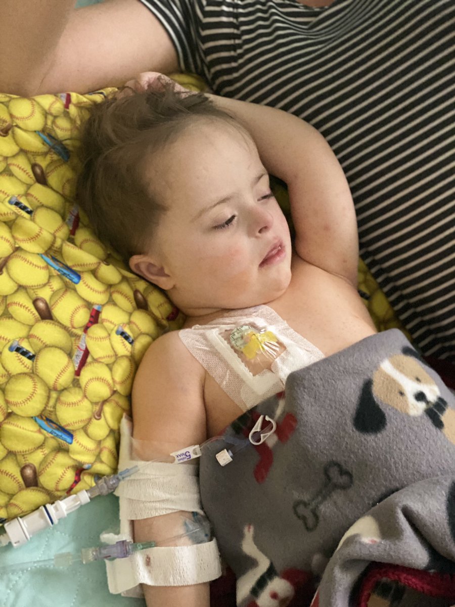 Grahams_jrnyDS's tweet photo. Been a long day here. Graham just fell asleep. He has been brave. Tomorrow the blood work that was sent off will come back and we will discuss with the oncologist the exact type of leukemia and what the game plan from there will be. #nothingdown #prayforgraham #Downsyndrome https://t.co/rGJkD0NuAZ