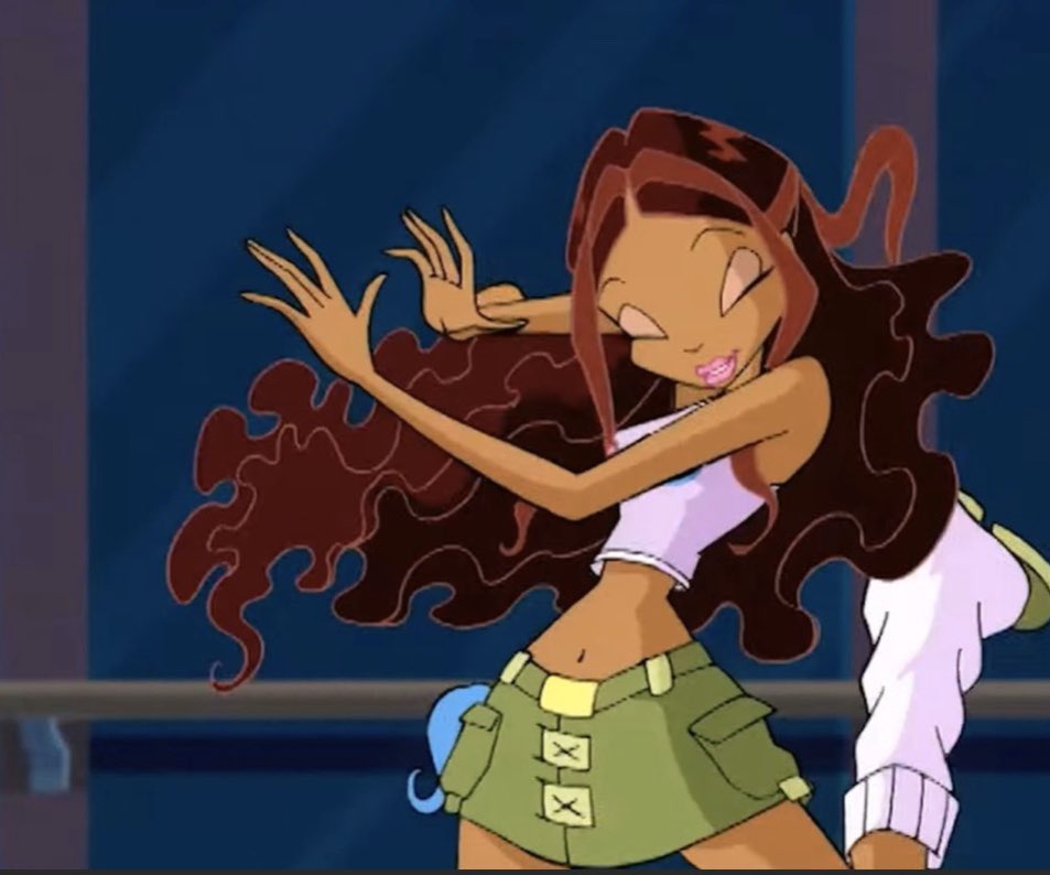 Aisha from Winx Club-she was my bitch until she was crying cause her hair was kinky... she still cute tho