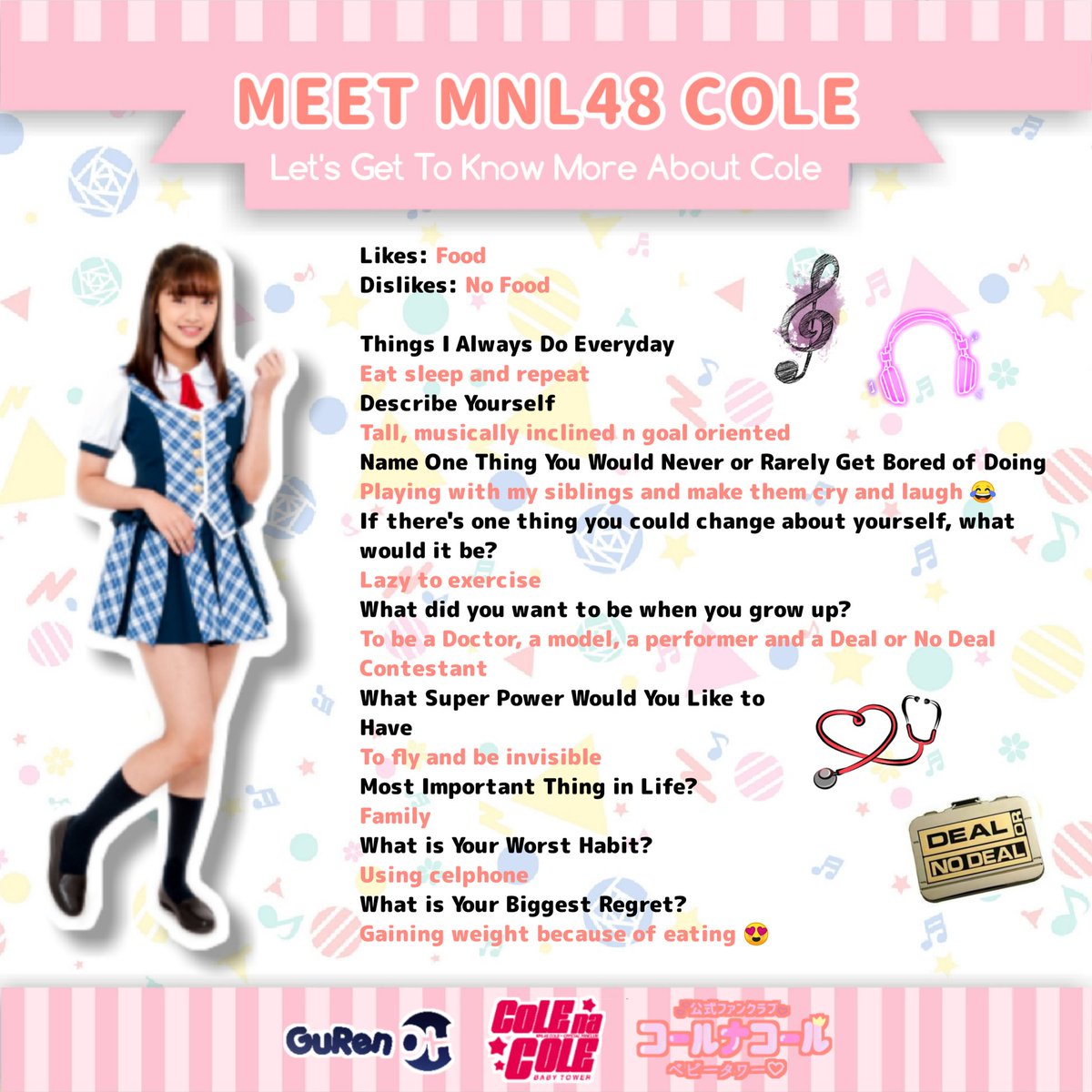 colenacoleofc's tweet photo. MEET MNL48 COLE

Let's Get To Know More About MNL48 Cole

Sa mga bagong MNLoves/fans na ang oshi ay si Cole 🤗🤗

Kilalanin ang Pretty Cool Jammer ng Quezon City at ang Baby Tower ng MNL48. 🤟🥰🤙

#MNL48 @mnl48official 
#MNL48Cole #colenacole https://t.co/6wSygMpiY0