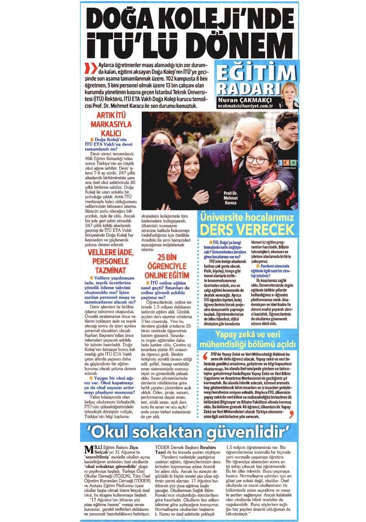 İTÜ ETA Vakfı Doğa Koleji artık İTÜ markasıyla kalıcı! <a href="/Hurriyet/">Hürriyet.com.tr</a> <a href="/nurancakmakci/">nurancakmakci</a> m.hurriyet.com.tr/yazarlar/nuran…
