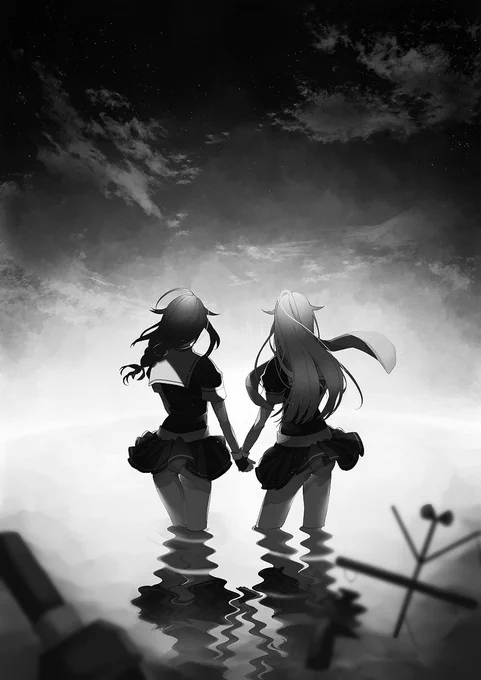 #絵をモノクロにするとかっこいい 
か、かっこいいのでは…?! 