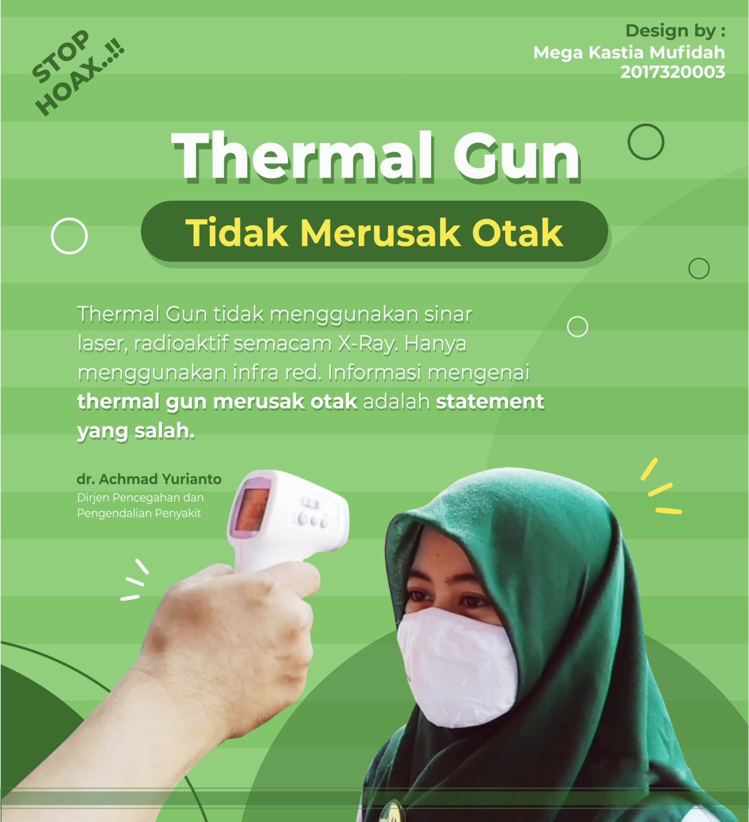 Megum101's tweet photo. Jangan mudah percaya berita yang belum ada fakta. Faktanya, Thermal Gun aman digunakan sehari-hari untuk mengukur suhu tubuh manusia. Yuk, kita menjadi pintar dan bijak dalam membagikan, menulis atau menerima informasi. #staysafe #Covid_19 #stophoax #thermogun https://t.co/fxgnm293mE