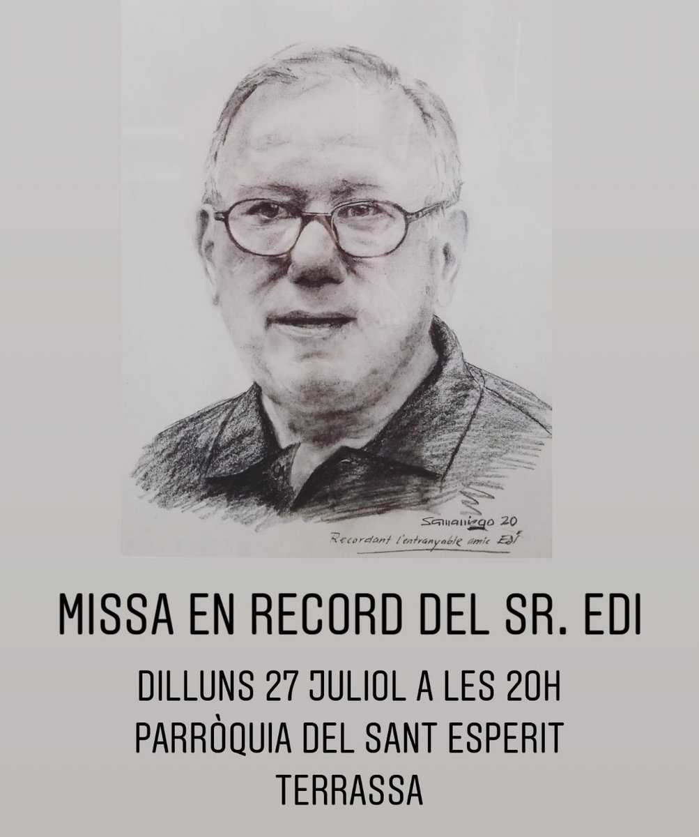 cdterrassa1910's tweet photo. Informem que dilluns 27 de juliol a les 20h es farà una missa recordatori del nostre estimat amic i soci Edi Torres a la Parròquia del Sant Esperit de Terrassa. 🖤 #vermellpersempre #familiavermella #srEdi https://t.co/yilxqFKMBg