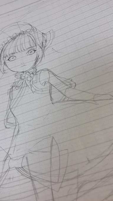 A4サイズのノートを安価でゲットした
いつも使ってるクロッキー帳より大判でのびのび描けるね
あと枠線があるとアタリとりやすいね 