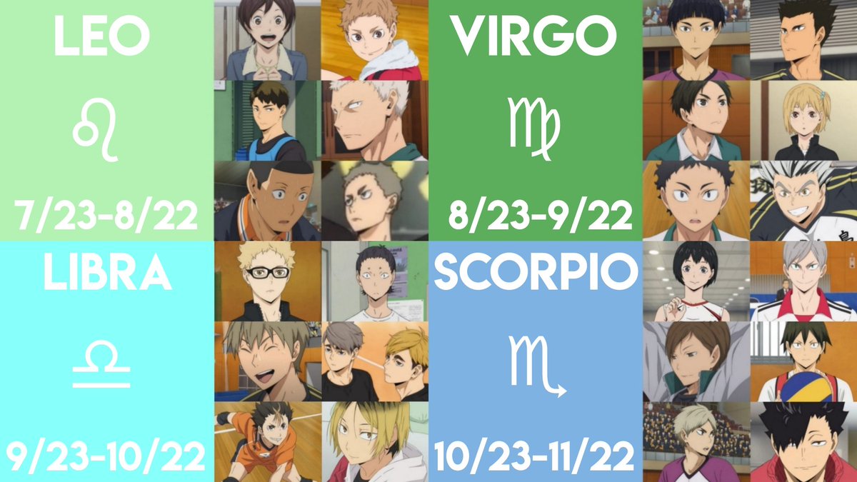 Linnea Which Haikyuu Characters Do You Share A Zodiac Sign With