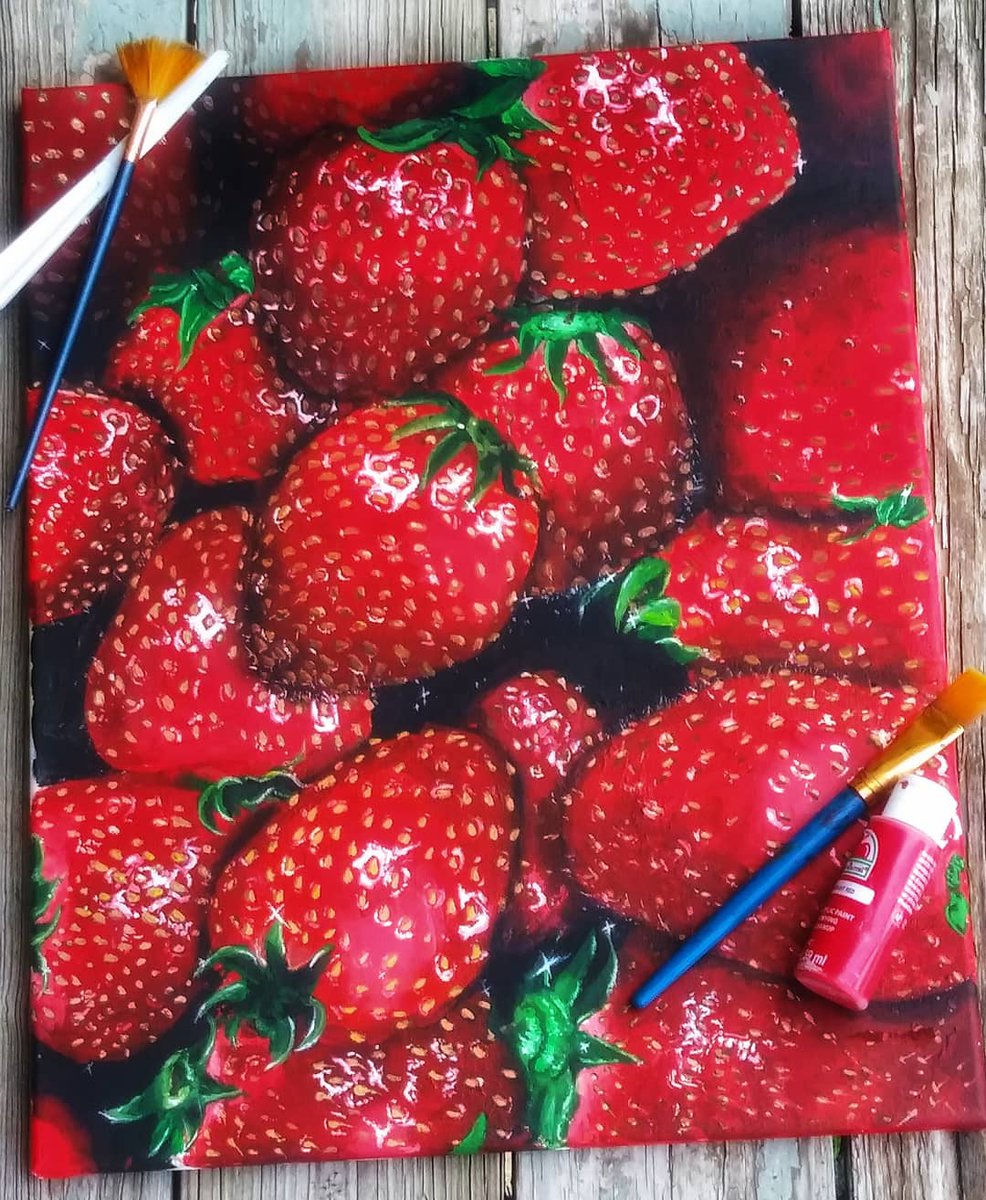 ArtistMelanin's tweet photo. One of my favourite pieces ๐โค๐
#strawberry #Strawberryart #strawberrypainting #aesthetic
#aestheticvisuality #painting
#art #artshare #paintingoftheday
#StrawberryShortcakeRedraw #artworks #fruitsbasket #fruits https://t.co/BcmappudoC