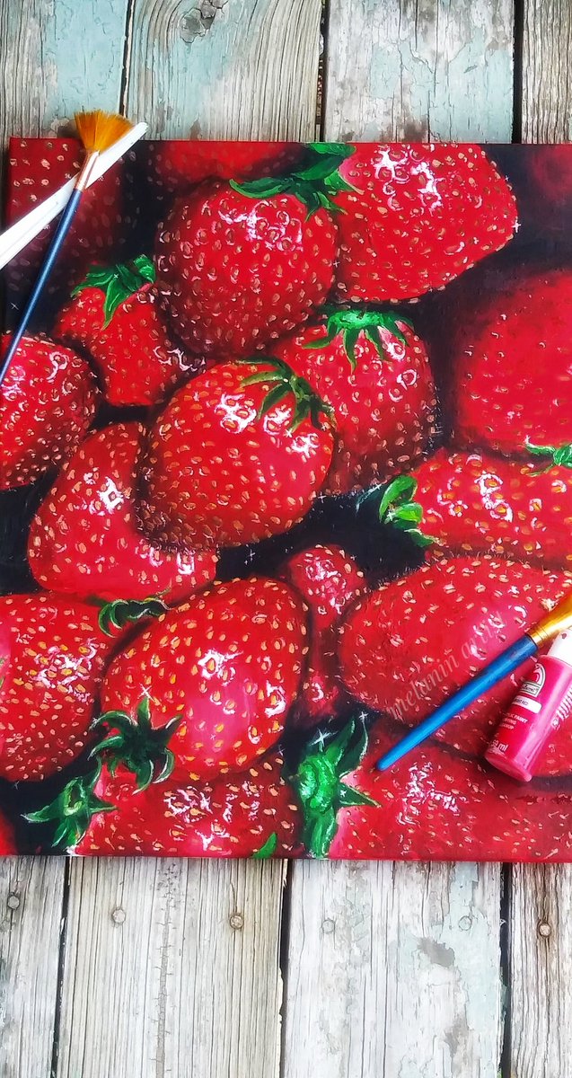 ArtistMelanin's tweet photo. One of my favourite pieces ๐โค๐
#strawberry #Strawberryart #strawberrypainting #aesthetic
#aestheticvisuality #painting
#art #artshare #paintingoftheday
#StrawberryShortcakeRedraw #artworks #fruitsbasket #fruits https://t.co/BcmappudoC