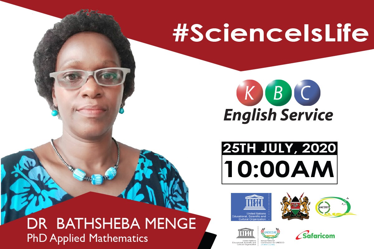 kbcenglish's tweet photo. #ScienceInLife Today's guest is Dr. Bathsheba Menge, a lecturer and holder of PhD in Applied Mathematics. What is your question or comment? Post here or text 40291. https://t.co/o7kkUwdzKc
