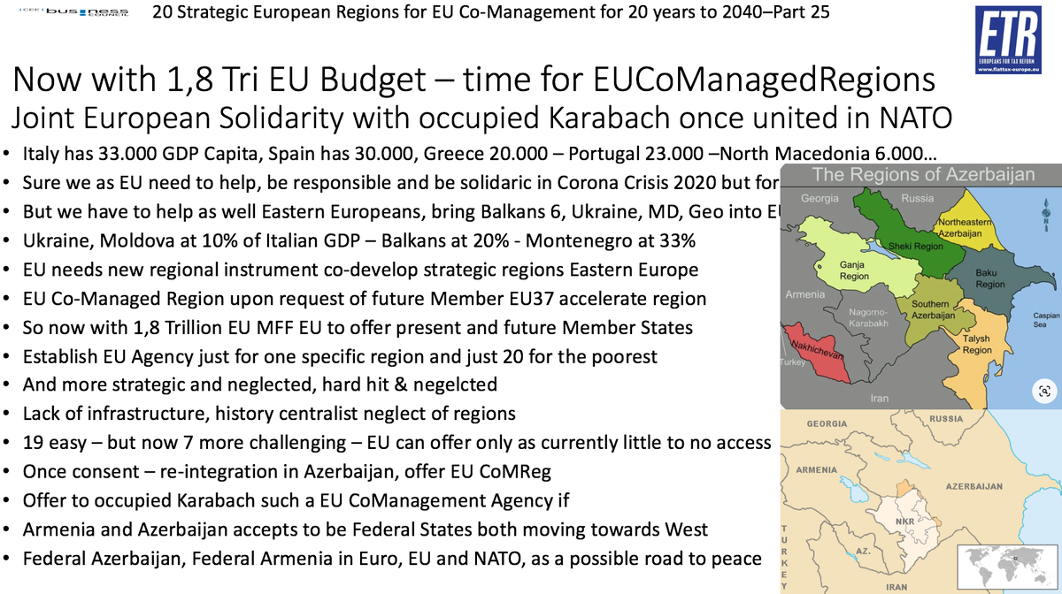 GunterFehlinger's tweet photo. @Zourabichvili_S @vonderleyen @eucopresident @EP_President @EU_Commission @EUWB6_TCT @Transport_EU @AdinaValean @EUCouncil @EZaharievaMFA @SMuresan @BogdanAurescu @MevlutCavusoglu @DmytroKuleba @ZelenskyyUa @EmmanuelMacron @AngelaMerkeICDU @Markus_Soeder @MinPres @GiuseppeConteIT @sanchezcastejon @SwedishPM @MorawieckiM @KlausIohannis @ctrcenter @UA_EUMission @Kabmin_UA_e @HillaryClinton @JoeBiden @TimmermansEU @Lagarde @prezydentpl @PLPermRepEU @AndrejBabis @CzechMFA @_miniszterelnok @zoltanspox @ManfredWeber @ElisaFerreiraEC @jensstoltenberg @RTErdogan @BoykoBorissov @akk @NATO ETR is calling for @ElisaFerreiraEC to establish #EUCoManagedRegion for #NagoronoKarabach @ToivoKlaar to avoid a Russian inspired proxy war in Southern Caucasus @NikolPashinyan @AzerbaijanPA @azembassyus @armmission_nato https://t.co/OoRGutEhj6