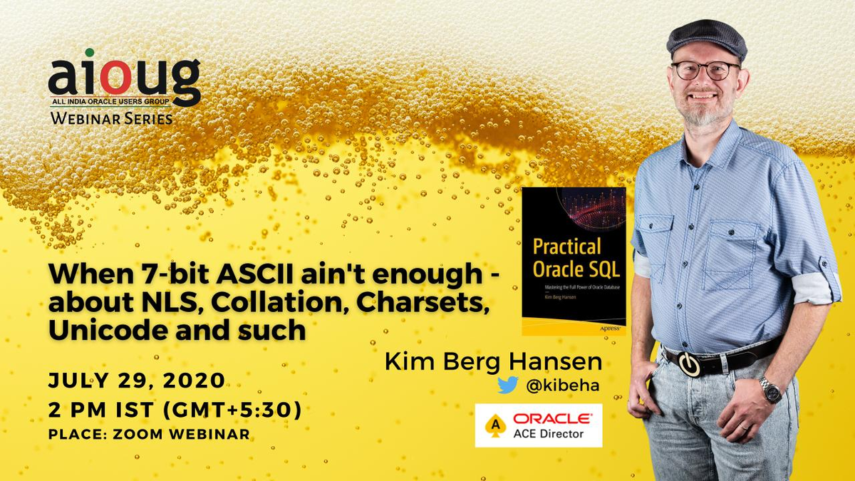 All India Oracle Users Group (AIOUG) (@aioug) on Twitter photo Learn how a tiny wrong client setting can create corrupt string data in your database. Register now & secure your seat bit.ly/3fNAp93 <a href="/kibeha/">Kim Berg Hansen {Inactive}</a> <a href="/Oracle/">Oracle</a> <a href="/OracleDatabase/">Oracle Database</a> <a href="/OracleCloud/">Oracle Cloud</a> <a href="/OracleDevs/">Oracle Developers</a> <a href="/oracleace/">Oracle ACE Program</a> <a href="/groundbreakers/">groundbreakers</a> <a href="/oracleugs/">Oracle User Groups</a> #oraclecloud #oracleusers #oraclecustomers Learn how a tiny wrong client setting can create corrupt string data in your database. Register now & secure your seat bit.ly/3fNAp93 <a href="/kibeha/">Kim Berg Hansen {Inactive}</a> <a href="/Oracle/">Oracle</a> <a href="/OracleDatabase/">Oracle Database</a> <a href="/OracleCloud/">Oracle Cloud</a> <a href="/OracleDevs/">Oracle Developers</a> <a href="/oracleace/">Oracle ACE Program</a> <a href="/groundbreakers/">groundbreakers</a> <a href="/oracleugs/">Oracle User Groups</a> #oraclecloud #oracleusers #oraclecustomers