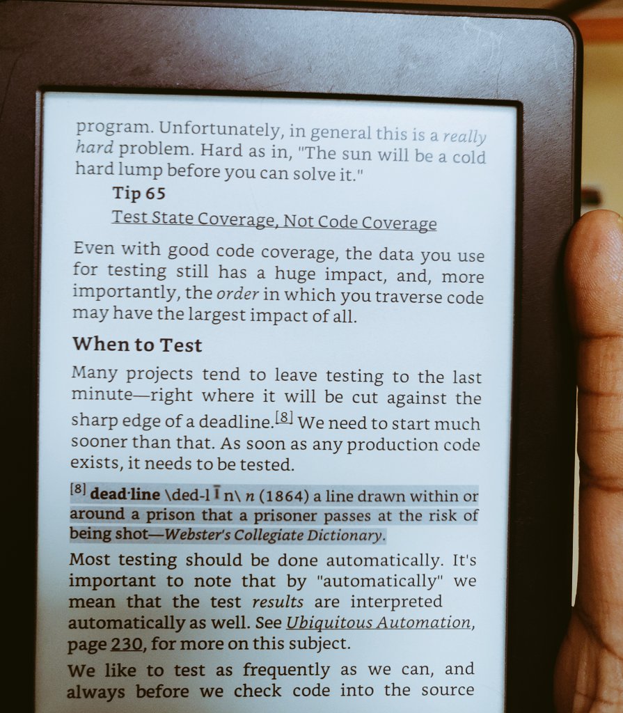 _rshiva's tweet image. Milestone sounds better than deadline #pragmaticprogrammer