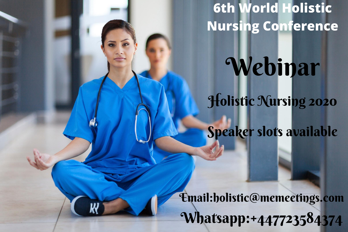 2020Holistic's tweet photo. #speaker opportunity available at #HolisticNursing 2020 #Conference scheduled on August 13-14,2020
Submit your #Research abstract now!
#Nursing #Nursingconference #nursingeducation #Holisticnurse #onlineevent
Email:holistic@memeetings.com
https://t.co/I71A8A8AhN
#USA #UAE #UK https://t.co/IohaUqwsD2