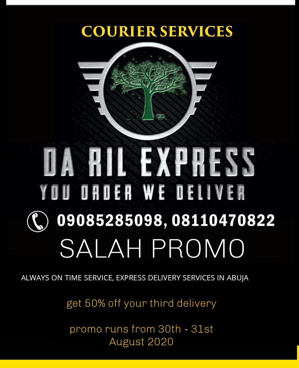 RilXpress's tweet photo. Salah promo
Get 50% off your third delivery

#AbujaTwitterCommunity 
#dispatchabuja
#logisticsabuja https://t.co/Ydmxy0KcMi