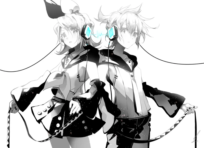 riverさんのTransistorという曲が衝撃的だったので衝動的に描きました。鏡音久しぶりだ! 