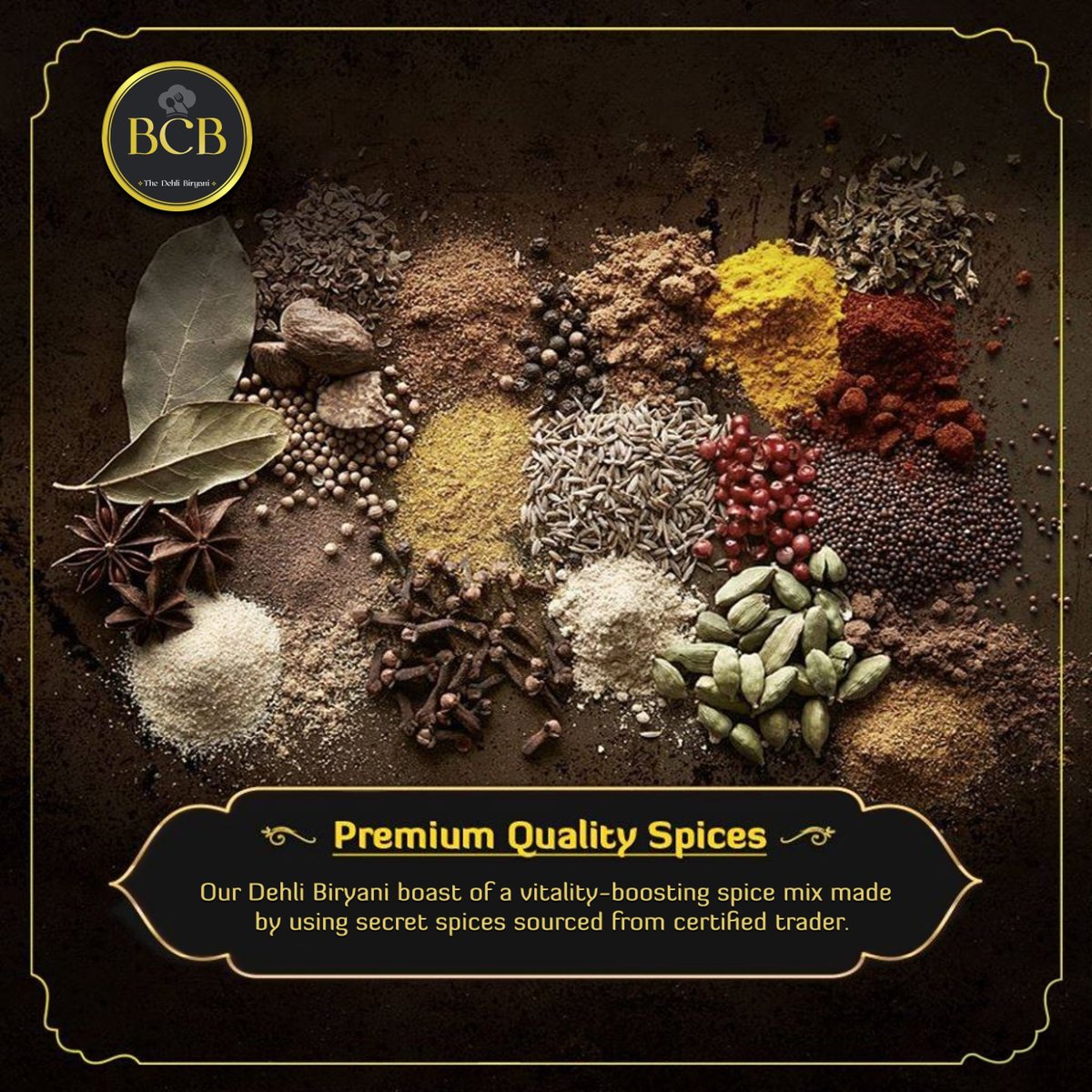 bcb_biryani's tweet photo. BCB uses high quality spices in dehli biryani you can feel it by its aroma
.
.
.
#BCB #thedehlibiryani #spice #premiumquality #hygienic #biryani #friday #fridaymotivation #foodies #safe https://t.co/x3s2sjJufU