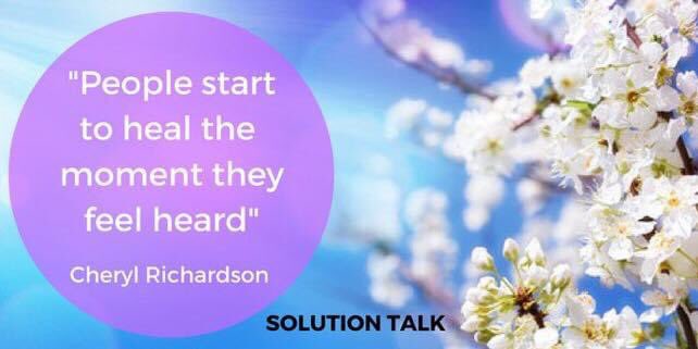 solutiontalkuk's tweet image. “People start to heal the moment they feel heard” Cheryl Richardson. 

When people are able to speak &amp;amp; be heard it creates an opportunity for understanding to be developed &amp;amp; enables them to find a way out of their #conflict. Let&apos;s #talksolutions with #SolutionTalk

#mediation