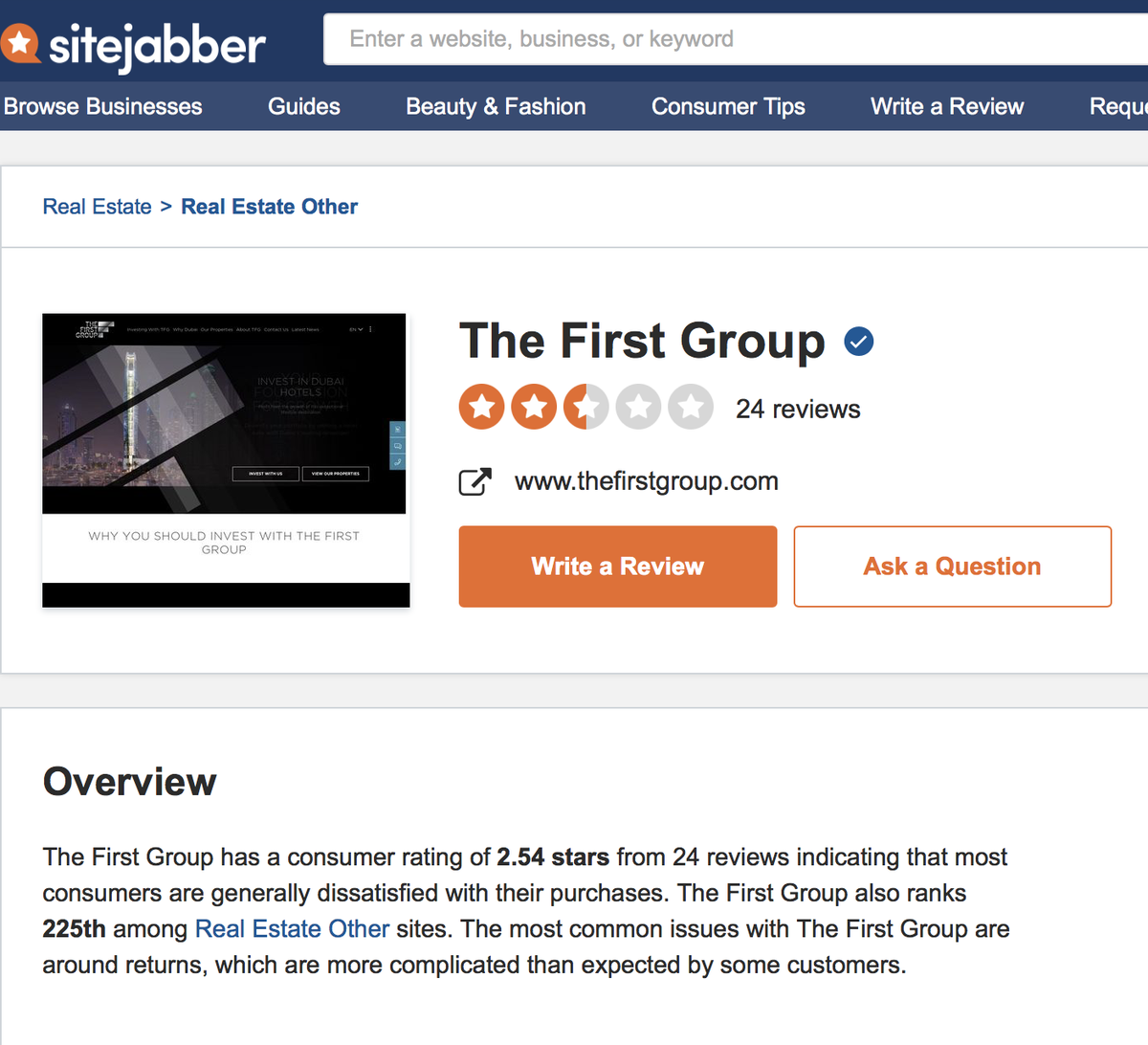 Connar18571758's tweet photo. And this is with all the #fake reviews on Sitejabber.
#TheFirstGroup @TheFirstGroupCo #TheFirstGroupAE https://t.co/jR5sWA16D5
