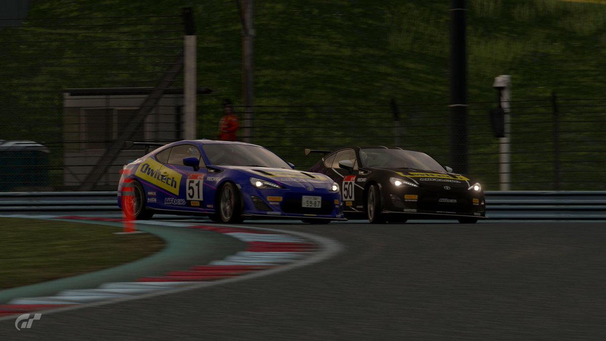 ANFRacing's tweet photo. GTS耐 最終戦

50号車 乃木坂46 ANFRacing 86GRMN
ゆっきー (@Yuki_Racing)

51号車 owltech ANFRacing 86GRMN
ケイシーストーナー (@KeizRacing46)

レギュラードライバーが他企画との被りのため2台とも代走になります。
2人ともチーム加入初のレースです。
#GTS耐 #fightANF #GTSport https://t.co/yL09wwm51C