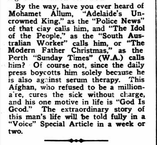 He was referred to as "Humanity's Benefactor","Wonder man" , "Uncrowned King", "The Modern Father Christmas", "The Idol of the people". Source: The daily Voice April 11, 1936.
