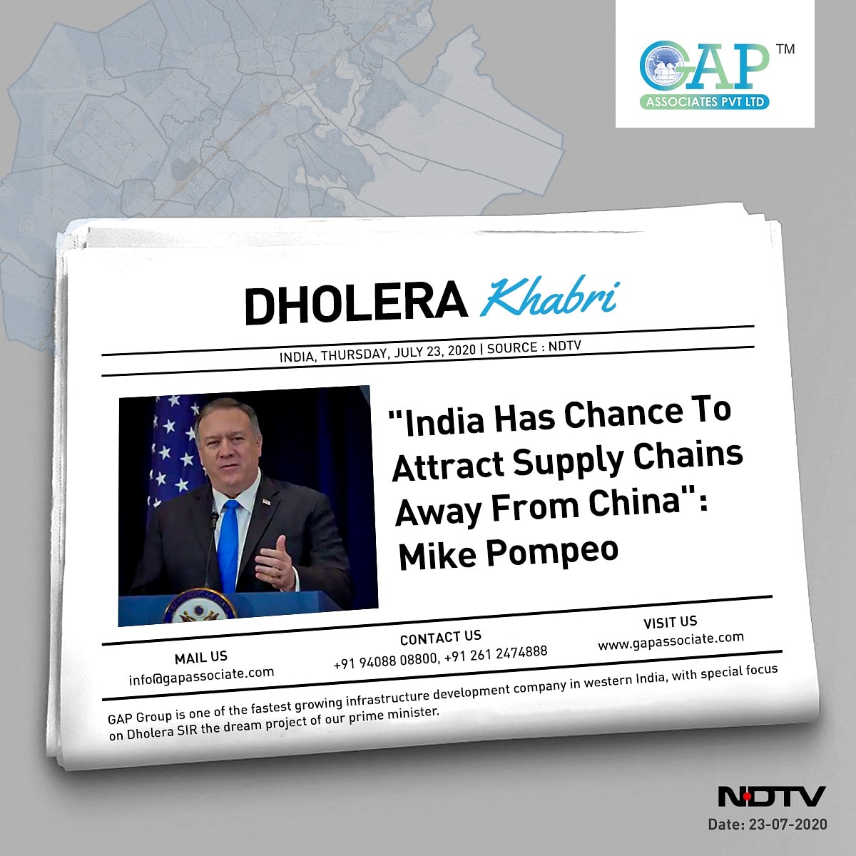 gap4dholera's tweet photo. https://t.co/sjd8snaDf8
#GAP4Dholera #BrandGAP #DholeraSIR #Dholerakhabri #Dholeranews #Dholeraland #Dholerainvestment #Specialinvestmentregion #Activationzone #Nochina #Gujarat https://t.co/vZVHXzkKbH