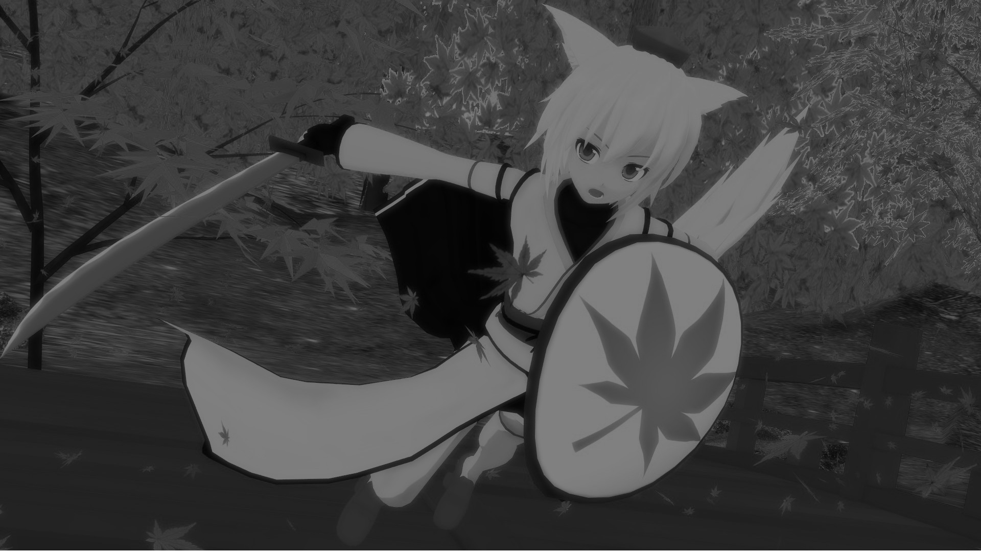 もふじ饅頭 絵をモノクロにするとかっこいい 犬走椛 T Co 50ov8wkodf Twitter