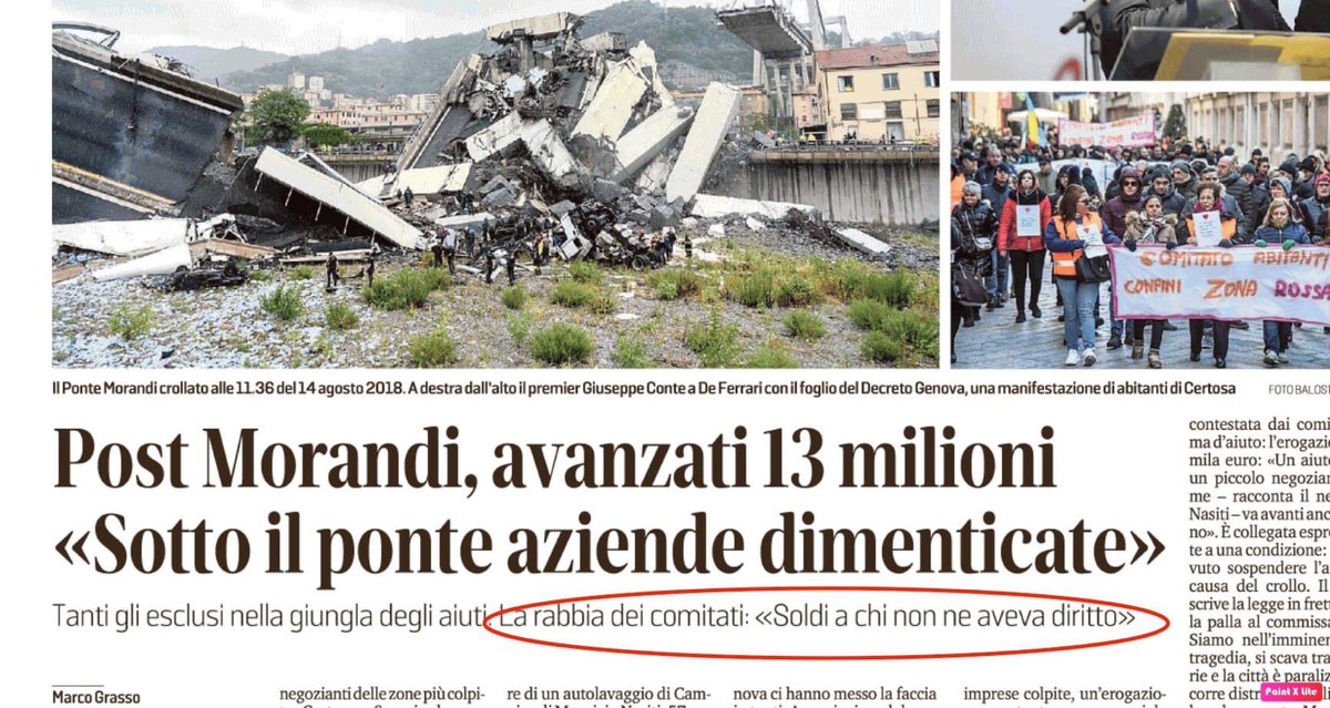 L’inchiesta de <a href="/ilsecoloxix/">Il Secolo XIX</a> di oggi svela il volto più oscuro della gestione dei fondi nazionali per il post #Morandi da parte della Giunta Toti. Ora è tempo che lo stesso Toti spieghi dove sono finiti i soldi. Lo deve agli abitanti di Certosa e ai Liguri tutti.