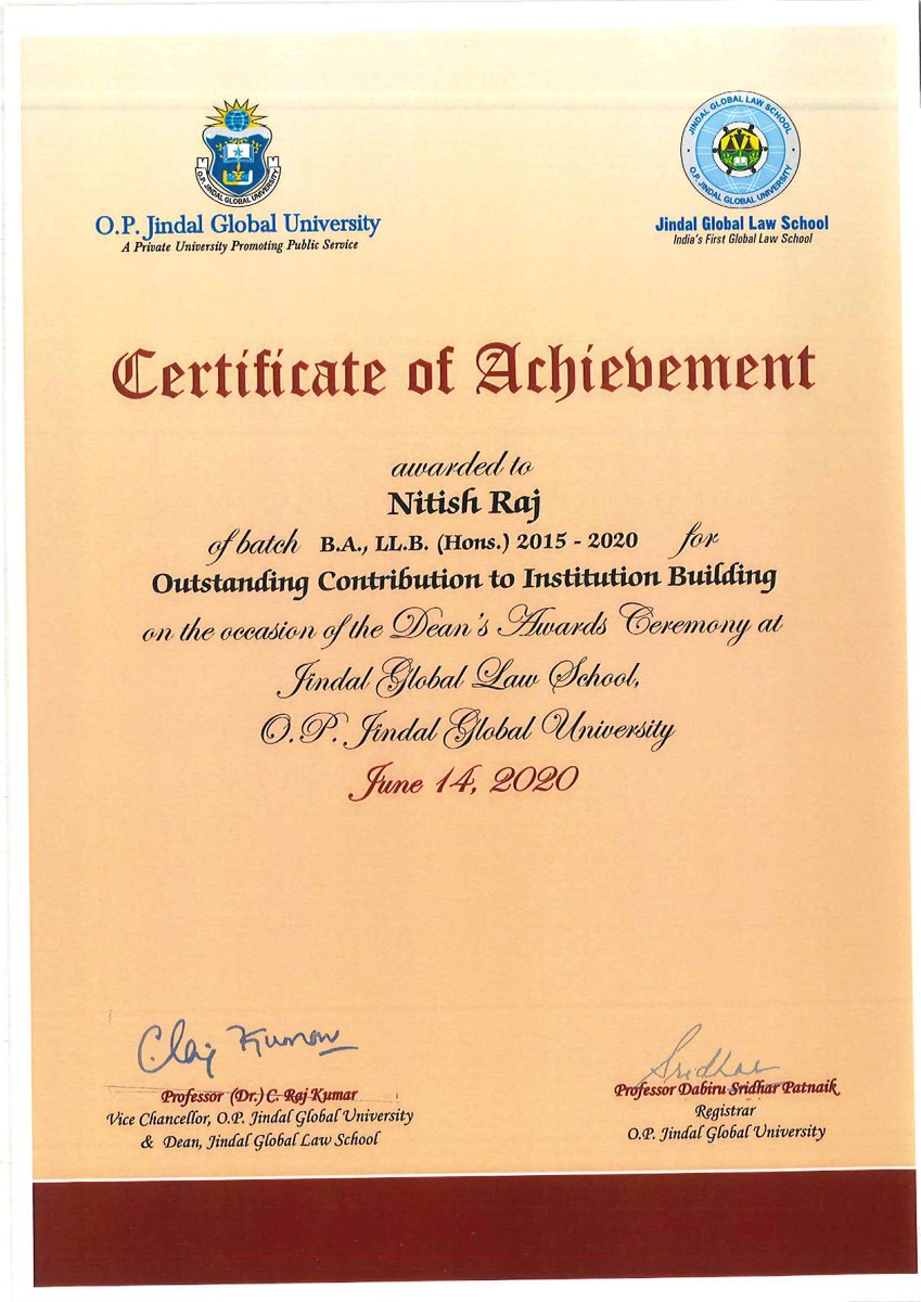 BeingNR's tweet photo. Five years of hard work, sweat, and toil finally culminating into two Deans' Awards for outstanding contributions to a) Institution building and b) Academic initiatives

Made the best decision of my life to join @JindalGlobalUNI  half a decade ago! https://t.co/toctSROOG7