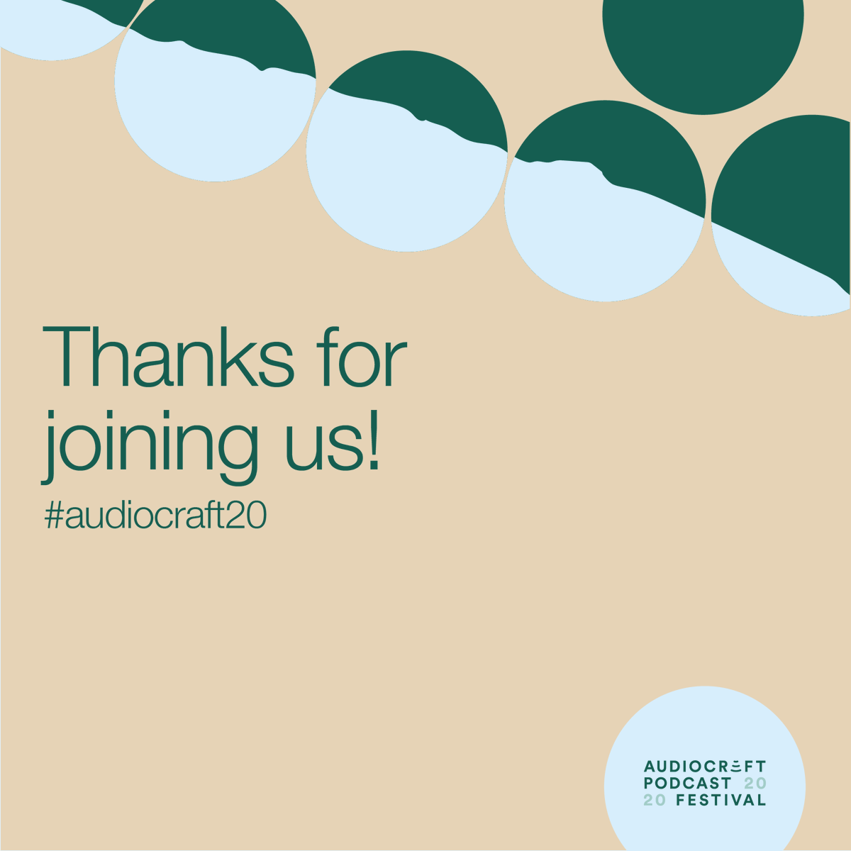 audiocraftpod's tweet photo. That's a wrap! Thank you to all of our speakers and for everyone who joined us today. Let us know your favourite part of the Festival was! 🌞 #audiocraft20 https://t.co/rsBdttnlgT