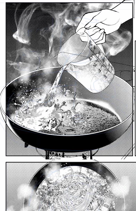 料理パートを描いています。 