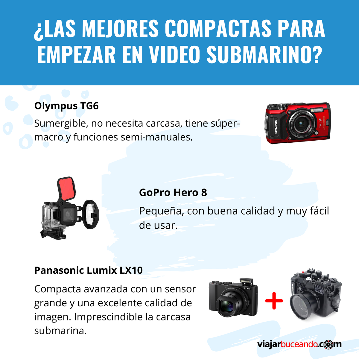viajarbuceando's tweet photo. ¿Quieres saber cuáles son las 𝐦𝐞𝐣𝐨𝐫𝐞𝐬 𝐜𝐚𝐦𝐚𝐫𝐚𝐬 𝐚𝐜𝐮𝐚𝐭𝐢𝐜𝐚𝐬 𝐝𝐞 𝟐𝟎𝟐𝟎?
⁣⁣⁣👉 https://t.co/c1DgEqdEw6 👈
#camara #videosub #uwvideo #buceo #diving #scubadiving #fotosub #olympustg #goprohero #panasoniclumix #submarinismo #fotosubmarina #viajarbuceando https://t.co/3GzRZMTLBU