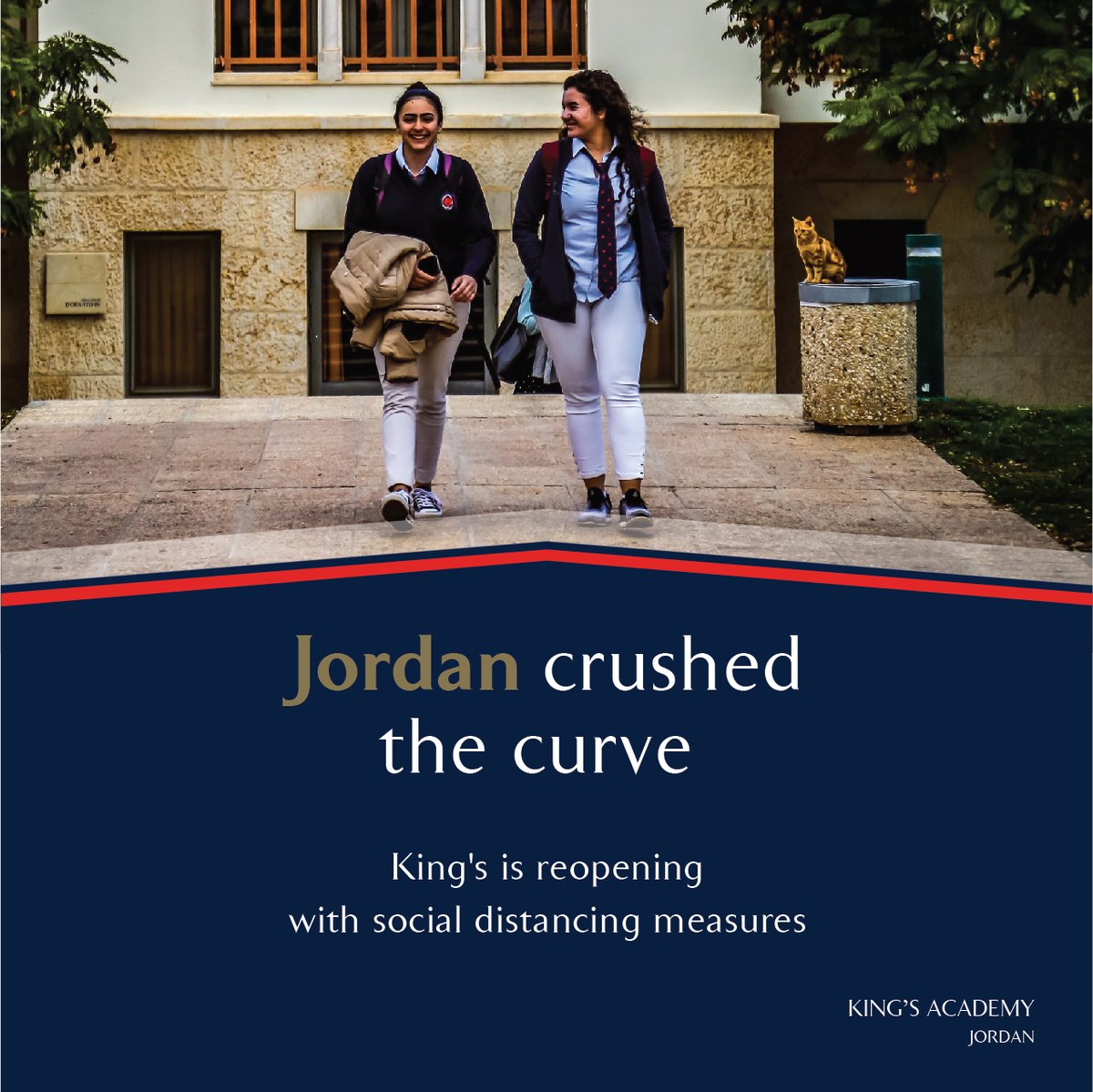 KingsAcademyJOR's tweet photo. As one nation working together, Jordan crushed #COVID-19. That spirit of community is at the heart of everything King’s Academy does. Apply now to your #home away from home, King’s Academy in #Jordan.  #School #SocialDistancing

https://t.co/i8KnGfzi19 https://t.co/j07givbHN3