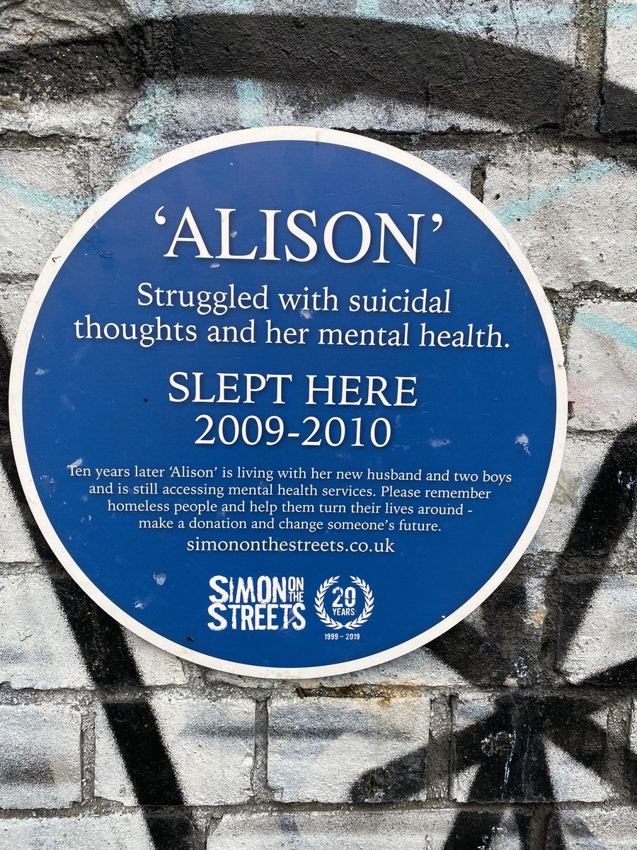 I’ve walked this track along the canal in #Leeds a hundred times &amp; not seen this powerful plaque. We support <a href="/simonotstreets/">Simon on the Streets</a> and the valuable work they do, this is a brilliant example of that 🙏🏻 #Community #Support