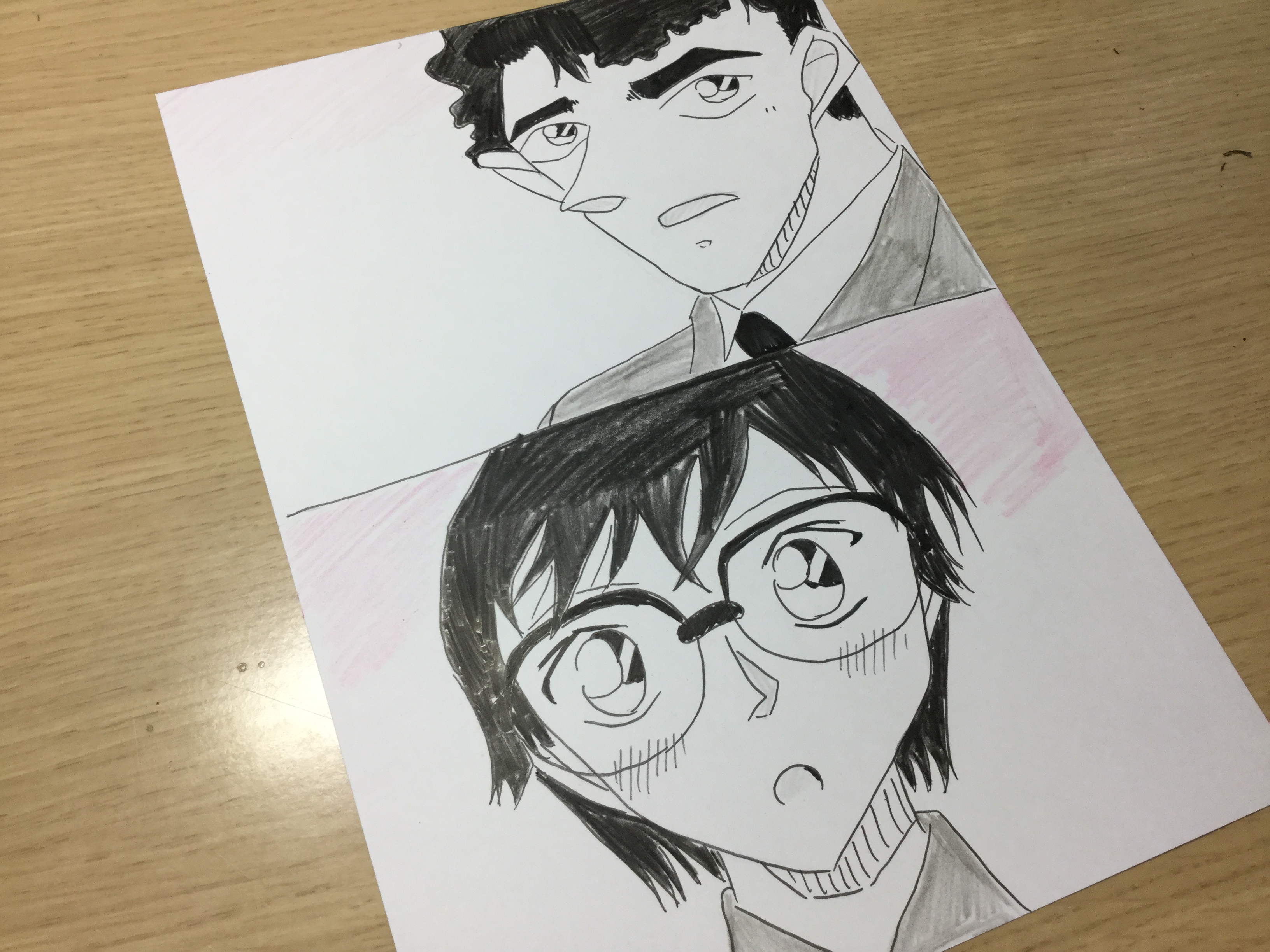 Hirari ﾃｽﾄ勉強中 ご要望の白鳥さんと小林先生 絵をモノクロにするとかっこいい らしい 名探偵 コナン コナン 白鳥警部 小林先生 模写 あやかのお絵かき広場 T Co I8omzpdlpv Twitter