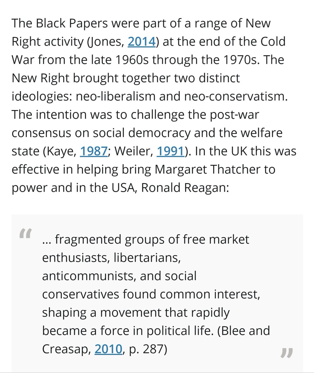 7. Anyway, this bit and the next pic does some historically inaccurate framing. And conflates right US politics with right wing UK politics. Essentially, are we really saying that the politics of Thatcher is the same as the politics of Cameron? Or May? Or Johnson?