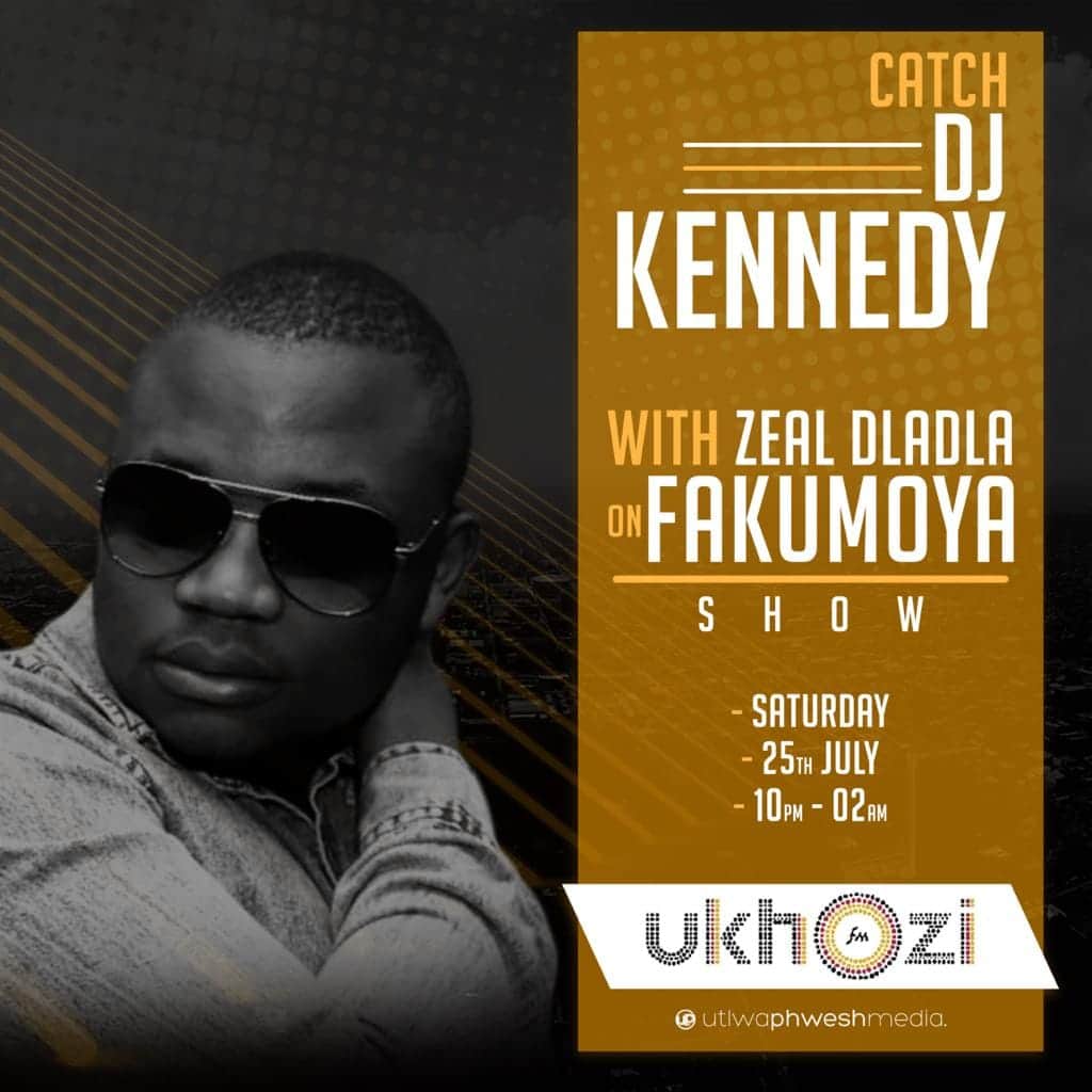 DJKennedySA's tweet photo. Kindly tune into @ukhozi_fm  tonight between 10pm &amp; 2am i will be premiering my song #iskhalosami featuring @RealSoulstar  with @djzeal4life  ! On fakumoya show! https://t.co/1f44E5JDmV