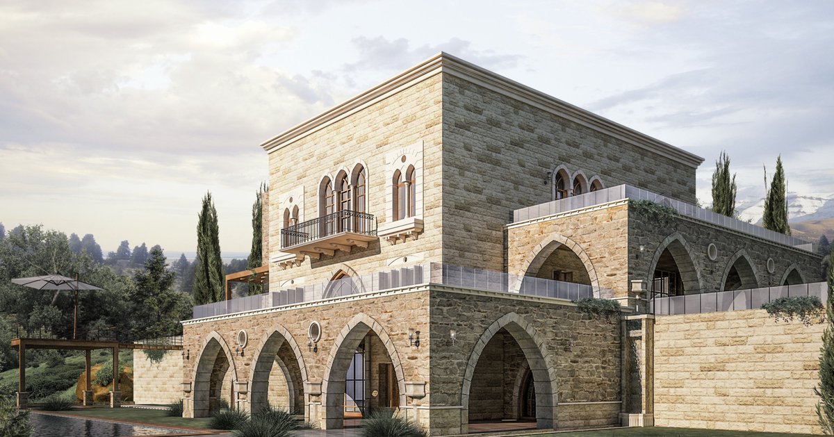 schemaseven's tweet photo. #Lebanese #house developed upon the globalization era tuning its internal &amp; external formations with various civilized styles exported from east &amp; west. #SchemaSeven focused on blending this house with its #urban &amp; #natural areas.🔗https://t.co/bxtPsB50uq #architecture https://t.co/UTQC5JzWHe