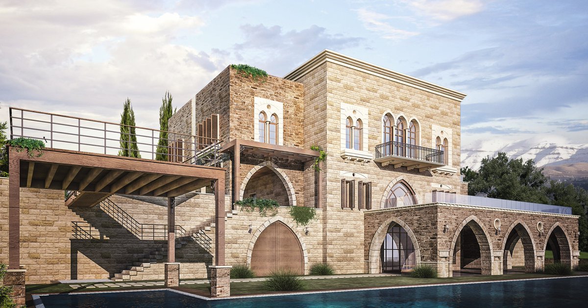 schemaseven's tweet photo. #Lebanese #house developed upon the globalization era tuning its internal &amp; external formations with various civilized styles exported from east &amp; west. #SchemaSeven focused on blending this house with its #urban &amp; #natural areas.🔗https://t.co/bxtPsB50uq #architecture https://t.co/UTQC5JzWHe