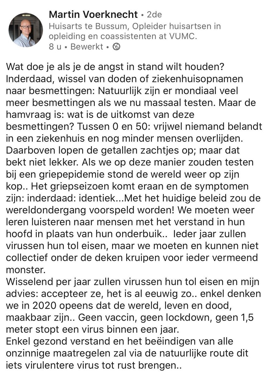 Wat huisarts Martin Voerknecht zegt.... precies dat.