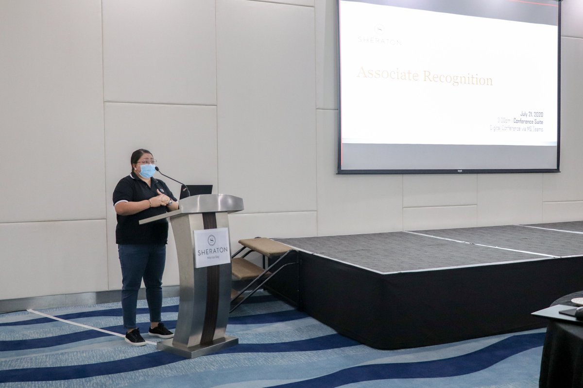 sheratonmnlbay's tweet photo. The Sheraton Manila Bay community stands united virtually as we hold our first digital associate recognition on July 21, 2020.
#DistanceMakesUsStronger
#MarriottStrong https://t.co/10fAOuFrpm